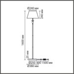 8274/1F CLASSI никель/белый/серый, металл/керамика/ткань Торшер Е27 1*60W 220V VERMONT — изображение 4