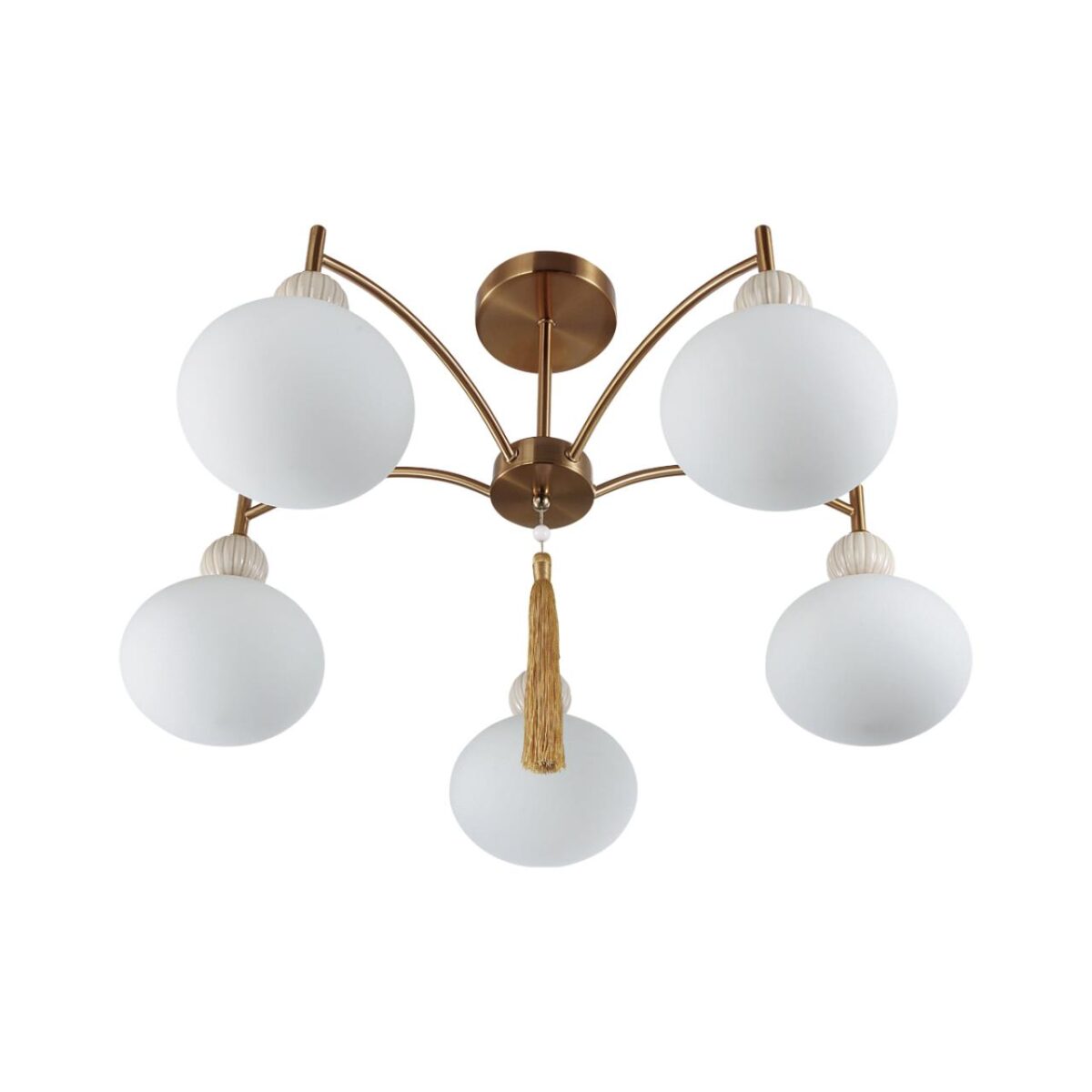 8272/5C NEOCLASSI латунь/бежевый/белый, металл/керамика/стекло Люстра потолочная Е14 5*40W 220V GLORIYA — изображение 8