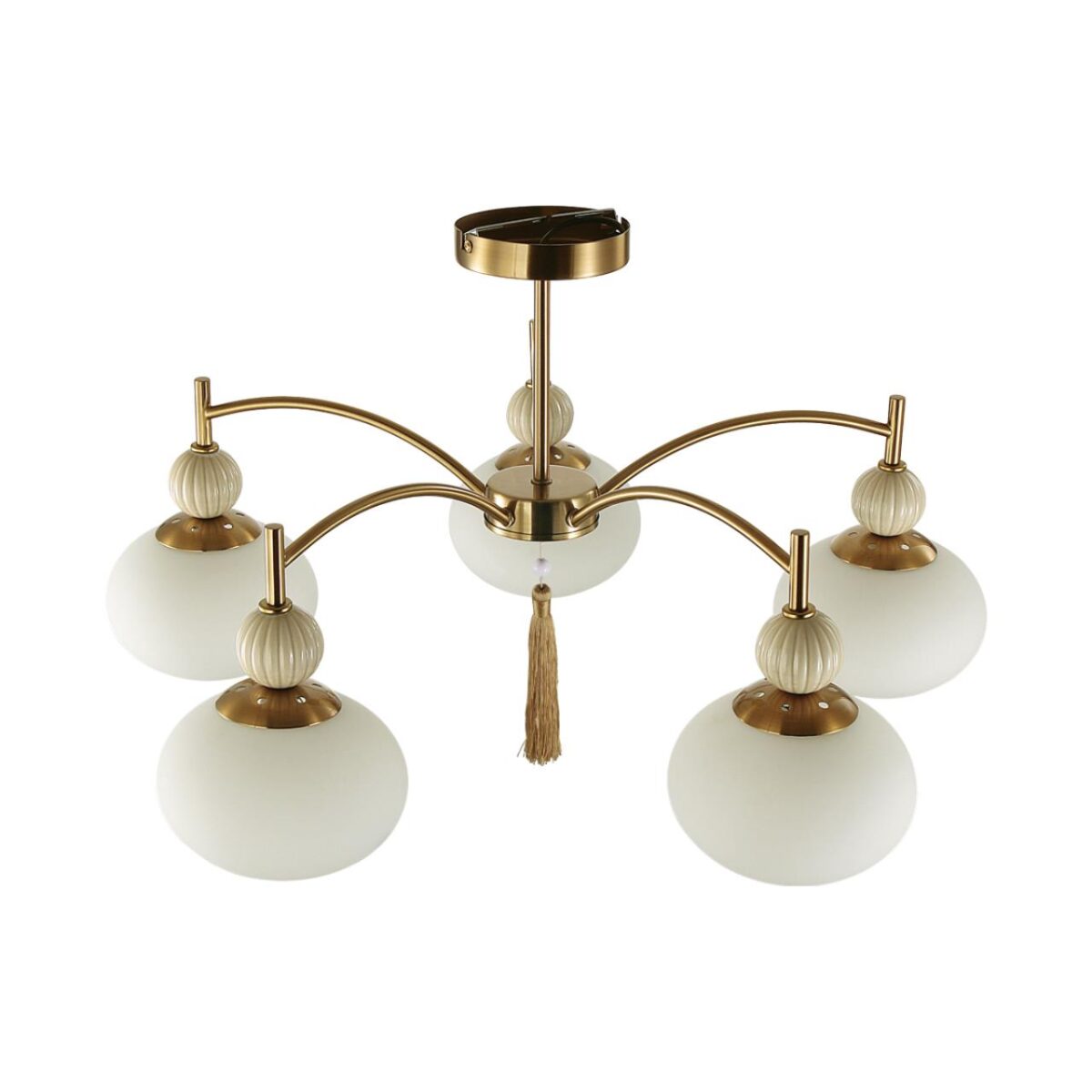 8272/5C NEOCLASSI латунь/бежевый/белый, металл/керамика/стекло Люстра потолочная Е14 5*40W 220V GLORIYA — изображение 7