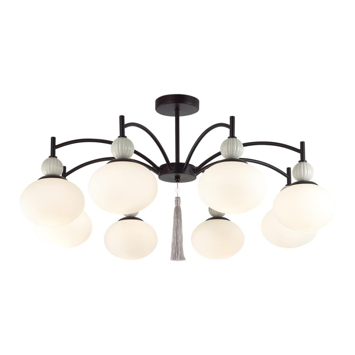 8273/8C NEOCLASSI черный/серый/белый, металл/керамика/стекло Люстра потолочная Е14 8*40W 220V GLORIYA — изображение 5