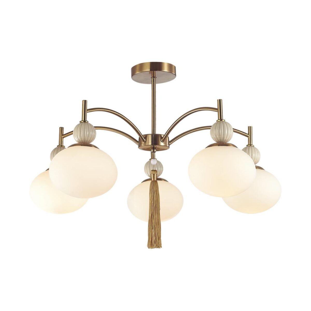 8272/5C NEOCLASSI латунь/бежевый/белый, металл/керамика/стекло Люстра потолочная Е14 5*40W 220V GLORIYA — изображение 5