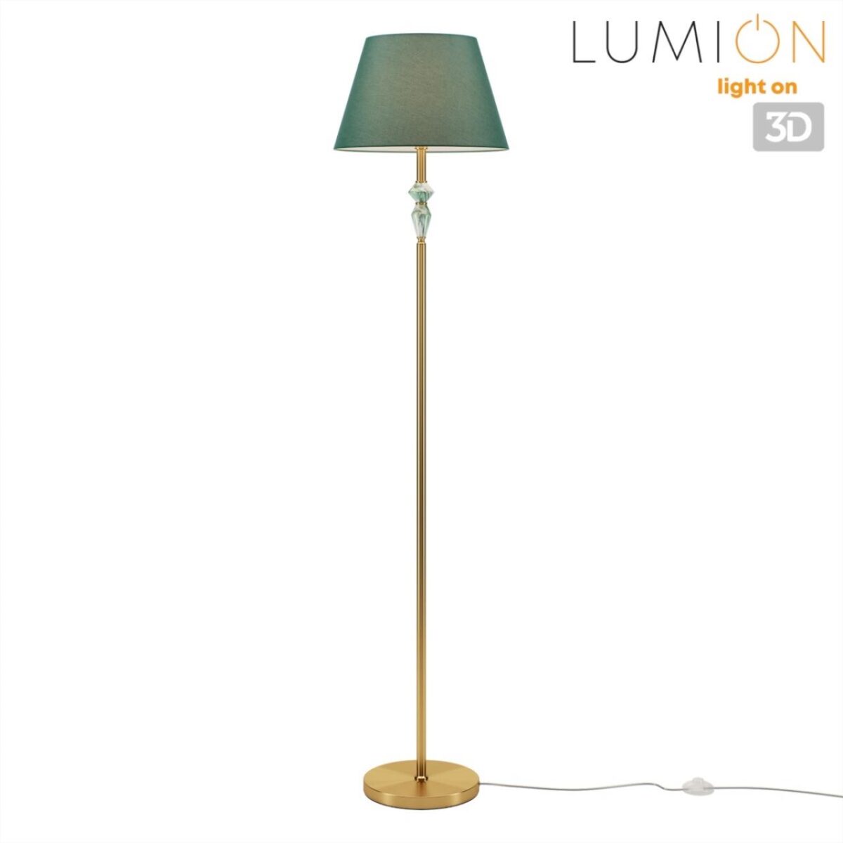 8275/1F CLASSI латунь/зеленый, металл/керамика/ткань Торшер Е27 1*60W 220V VERMONT — изображение 3