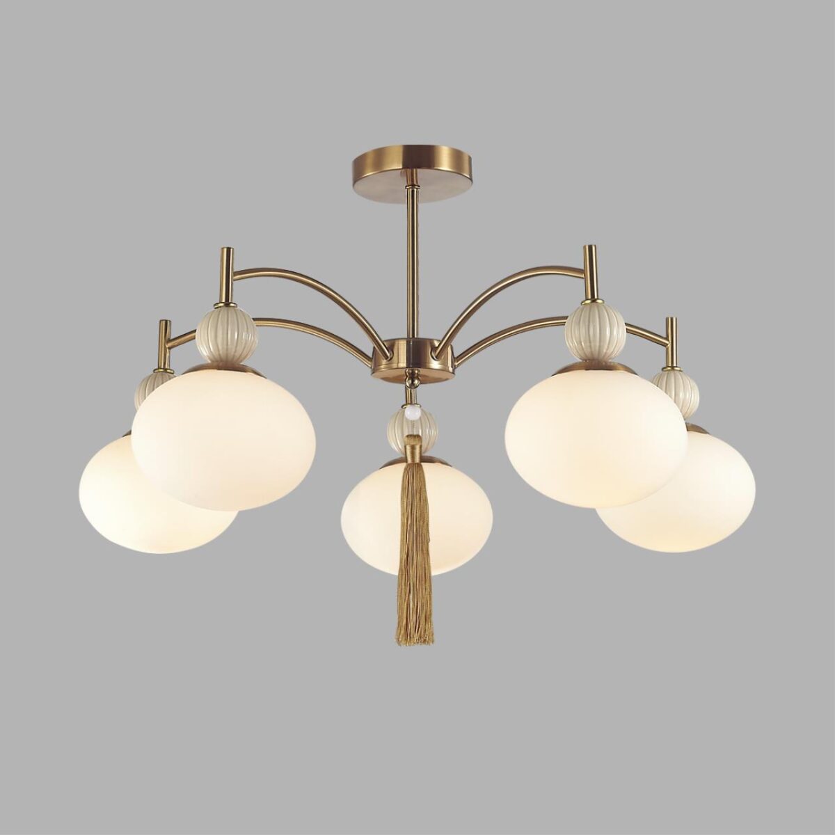 8272/5C NEOCLASSI латунь/бежевый/белый, металл/керамика/стекло Люстра потолочная Е14 5*40W 220V GLORIYA — изображение 6