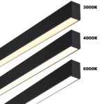 359605 OVER NT25 000 черный Светильник линейный светодиод. с переключ. цв. температуры IP20 LED 40W 220-240V 3000К4000К6000К FATTO — изображение 6