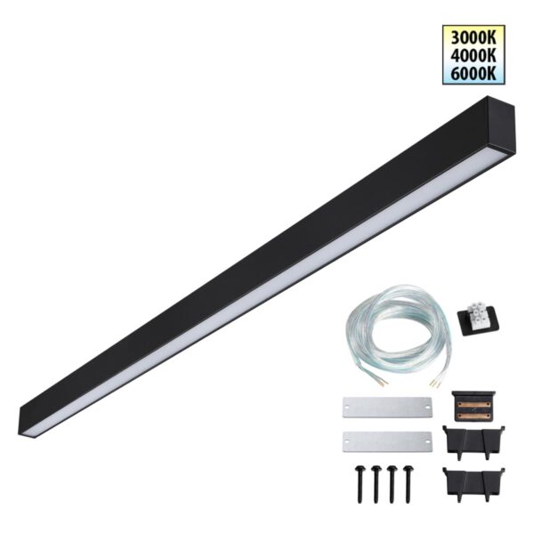 359605 OVER NT25 000 черный Светильник линейный светодиод. с переключ. цв. температуры IP20 LED 40W 220-240V 3000К4000К6000К FATTO