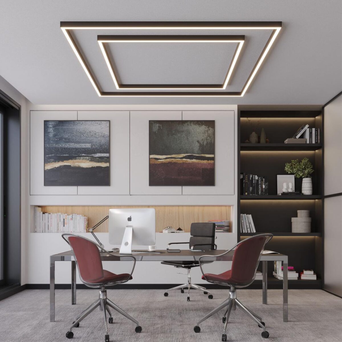 359607 OVER NT25 000 черный Светильник линейный светодиод. с переключ. цв. температуры IP20 LED 60W 220-240V 3000К4000К6000К FATTO — изображение 10