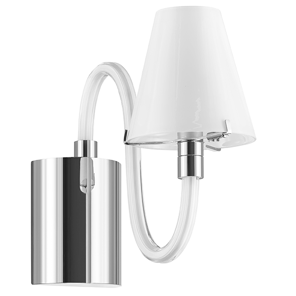 760616 Бра BIANCO 1х40W G9 ХРОМ БЕЛ. стекло