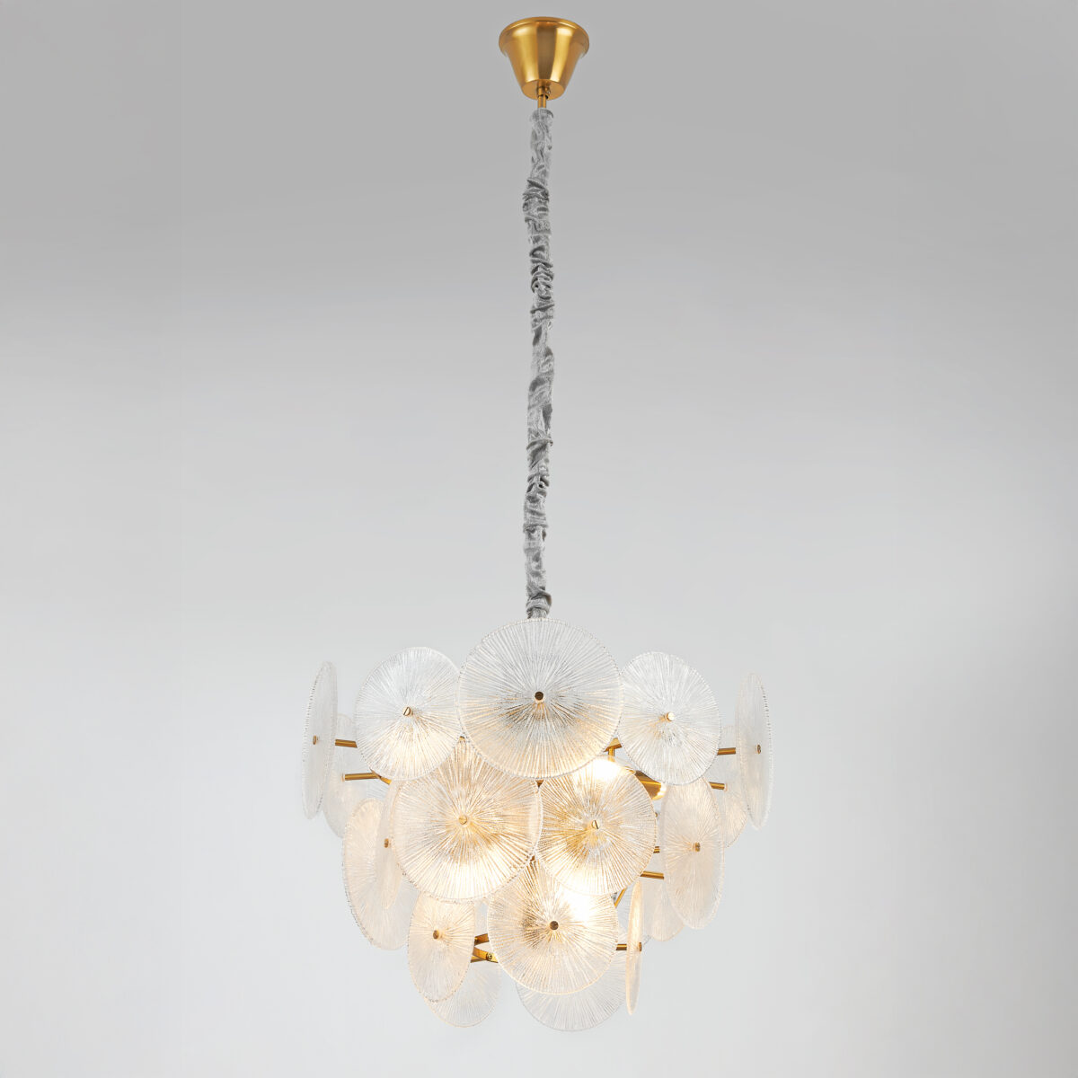 799083 Люстра RETRO 8х8W (led) E14 ЛАТУНЬ/ПРОЗРАЧНЫ — изображение 3