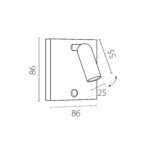 200936 Бра OMEGA LED 3W 277LM G БЕЛЫЙ 3000K — изображение 2