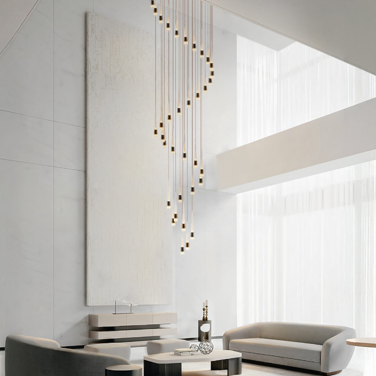 757361 Люстра CONE LED 180W 9000LM КОФЕЙНЫЙ/БЕЛЫЙ/ПРОЗРАЧНЫЙ 3000K — изображение 10