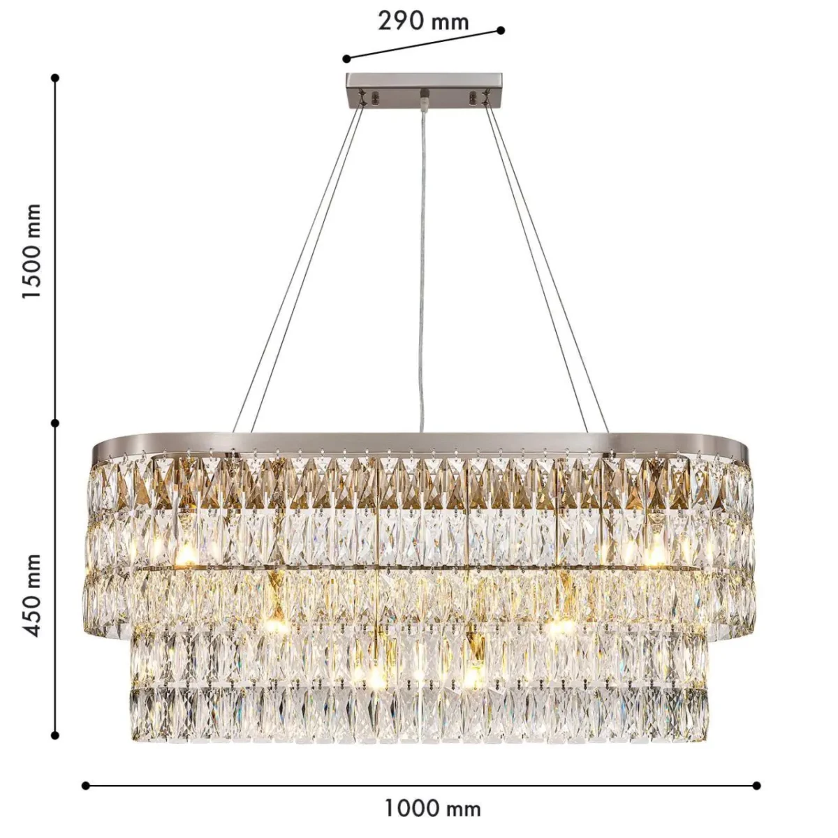 4715-12U, Подвесная люстра, L1000xW290xH450/1950, 12xG9x40W, excluded — изображение 3