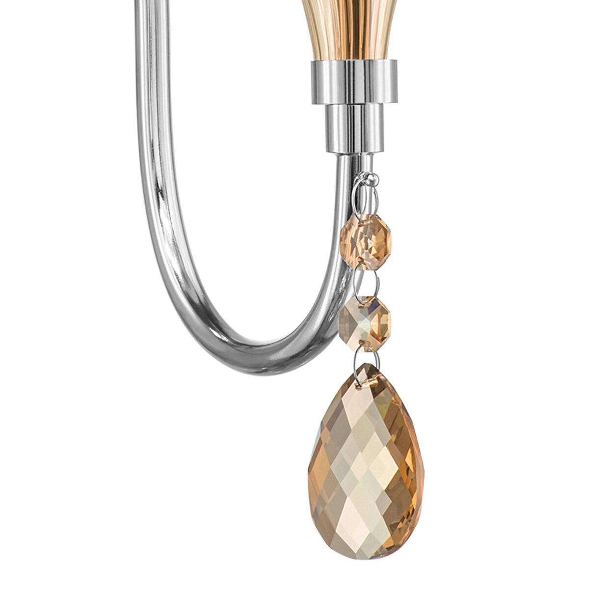 806610 Бра ESCICA 1х40W E14 БЕЛЫЙ/КОНЬЯК/ХРОМ — изображение 5