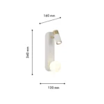 4172-2W, настенный светильник, D160xW120xH340, 1xG9LEDx10W, excluded + LEDx3W, 157LM, 4000K, included, switch — изображение 3