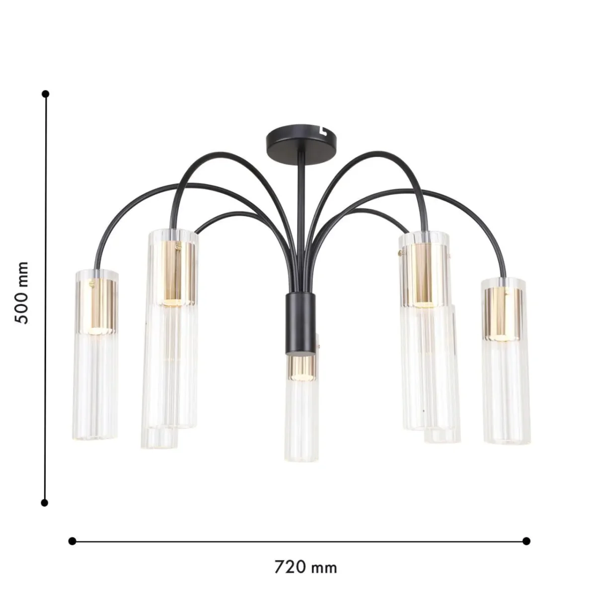 4740-7C, потолочная люстра, D720xH500, 7xGU10x35W, excluded — изображение 3