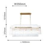 4203-12P, подвесная люстра, L1000xW350xH520/1380, 12xE14x40W, excluded — изображение 3