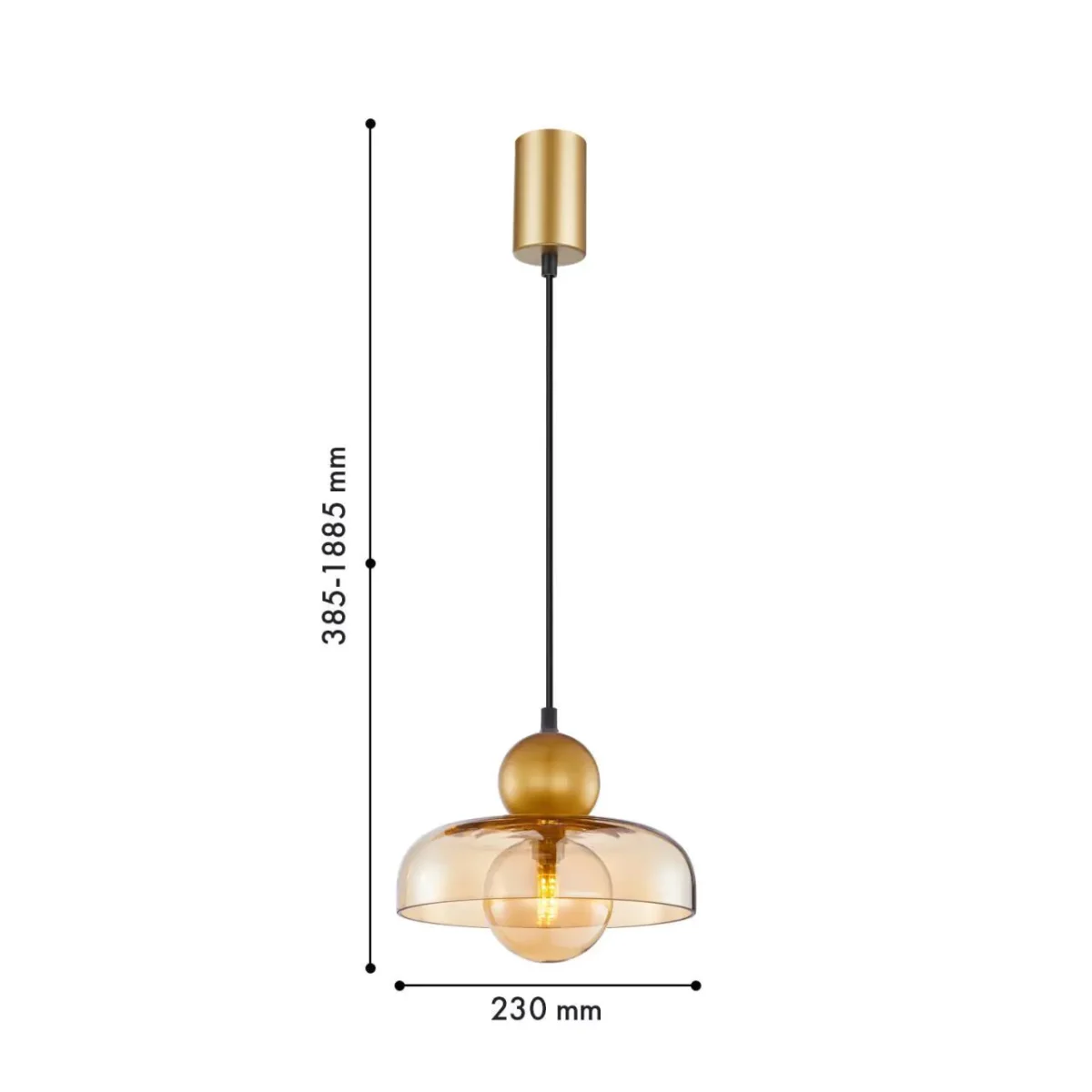 4350-1P, подвес, D230xH385/1885, 1xG9LEDx5W, excluded — изображение 2