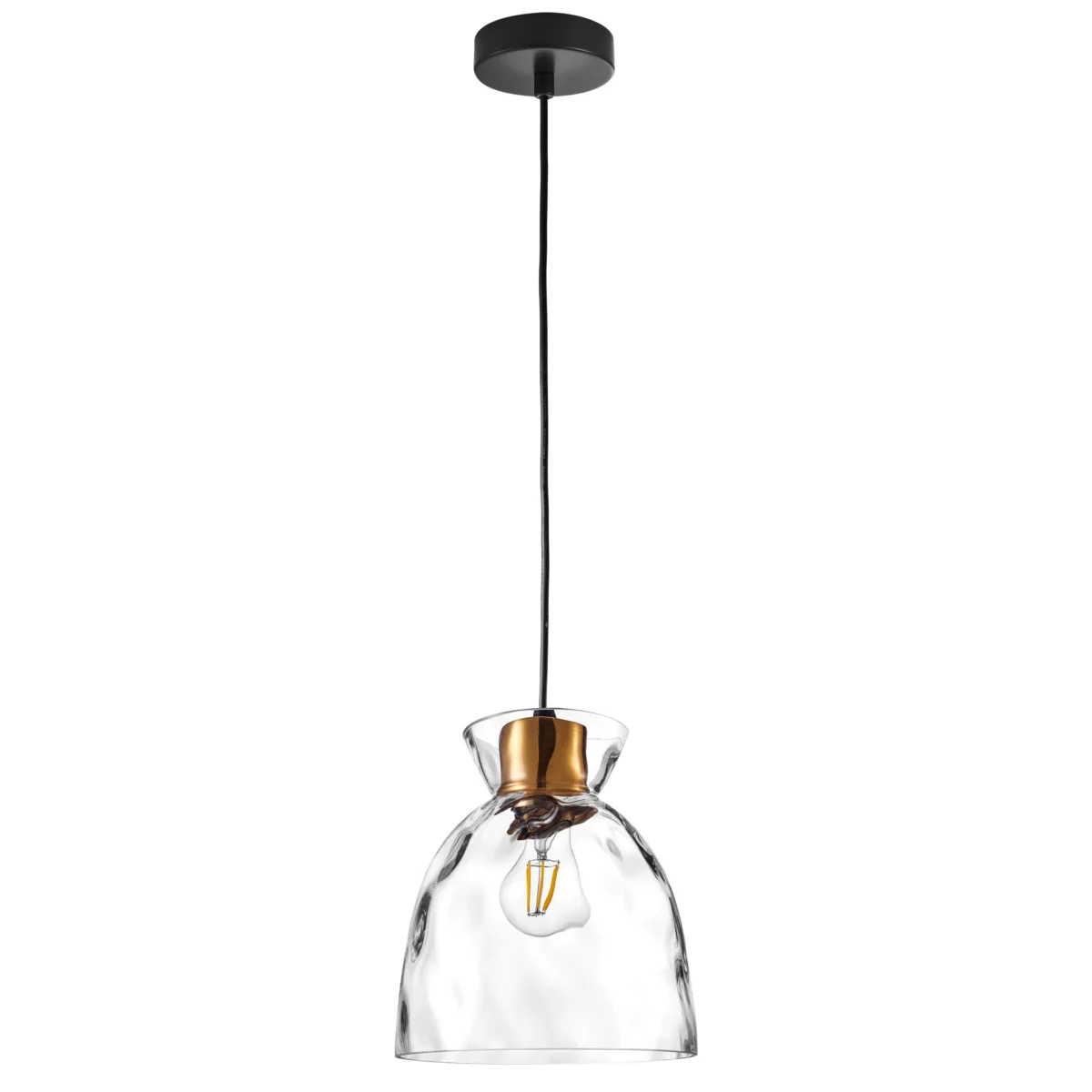 806110 Подвес NUBELLA 1х12W (led) E27 ЧЕРНЫЙ/БРОНЗА/ПРОЗРАЧНЫЙ — изображение 1