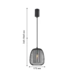 4349-1P, подвес, D175xH345/1845, 1xE27x40W, excluded — изображение 2