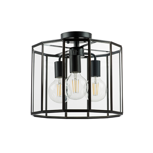 798237 Люстра GENNI 3х40W E27 ЧЕРНЫЙ МАТОВЫЙ/ПРОЗРАЧНЫЙ