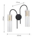 4740-2W, настенный светильник, D170xW315xH410, 2xGU10x35W, excluded — изображение 3