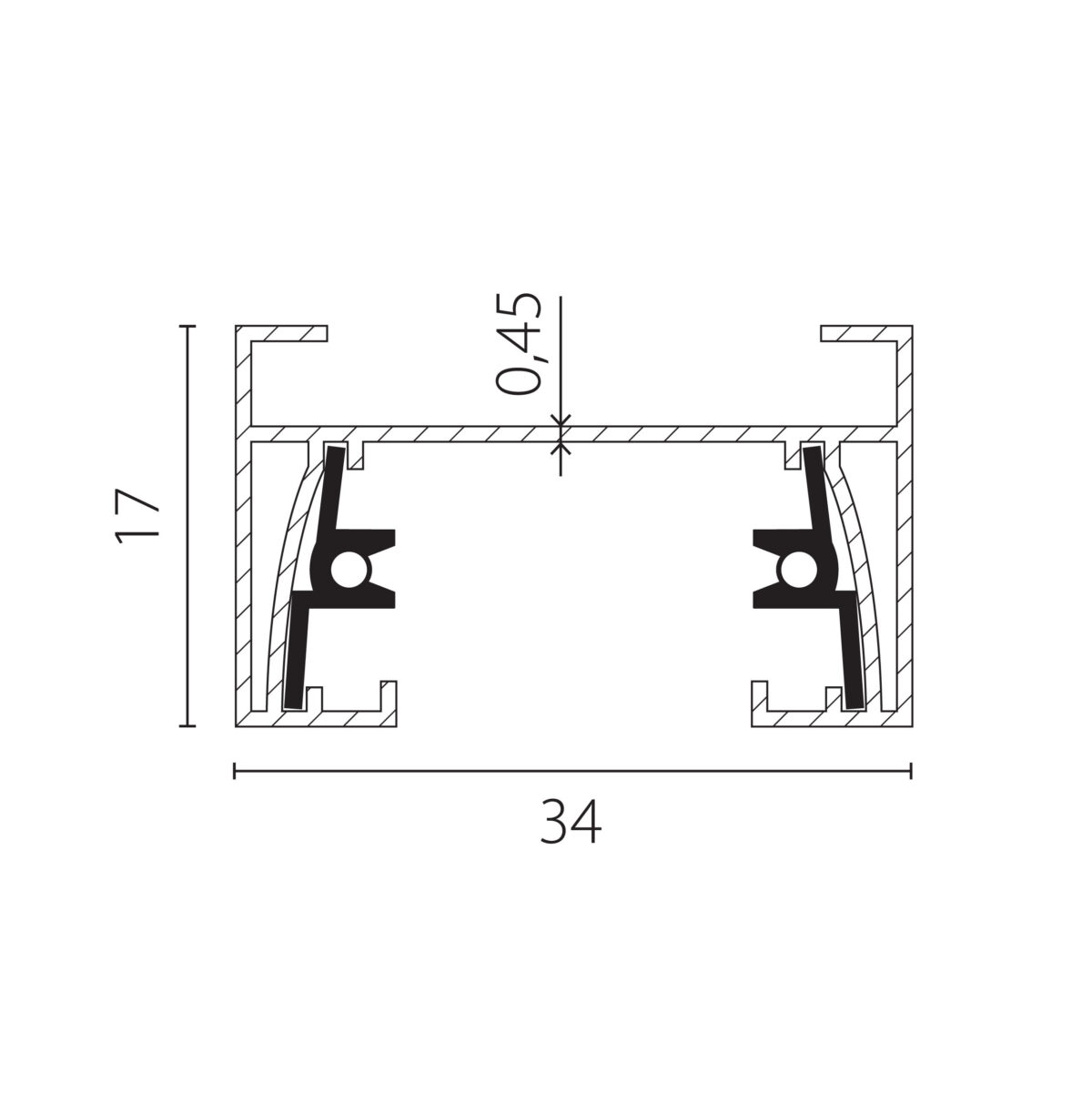 502038 Трек двухконтактный однофазный BARRA,длина3м, ЧЕРНЫЙ МАТОВЫЙ (питание и заглушка в комплекте) — изображение 3