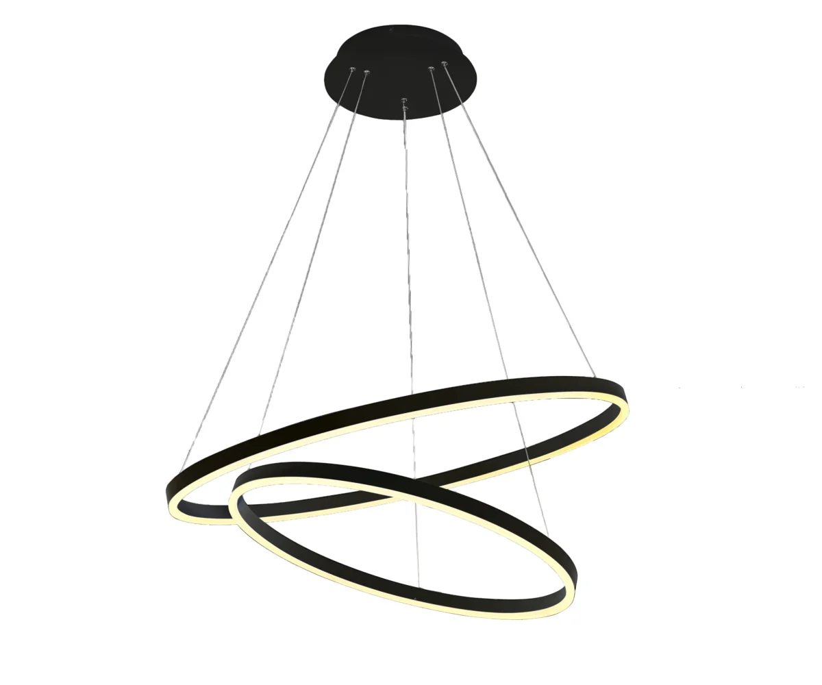 08220,19A(4000K) Люстра димм. Тор черный d80+60 — изображение 1