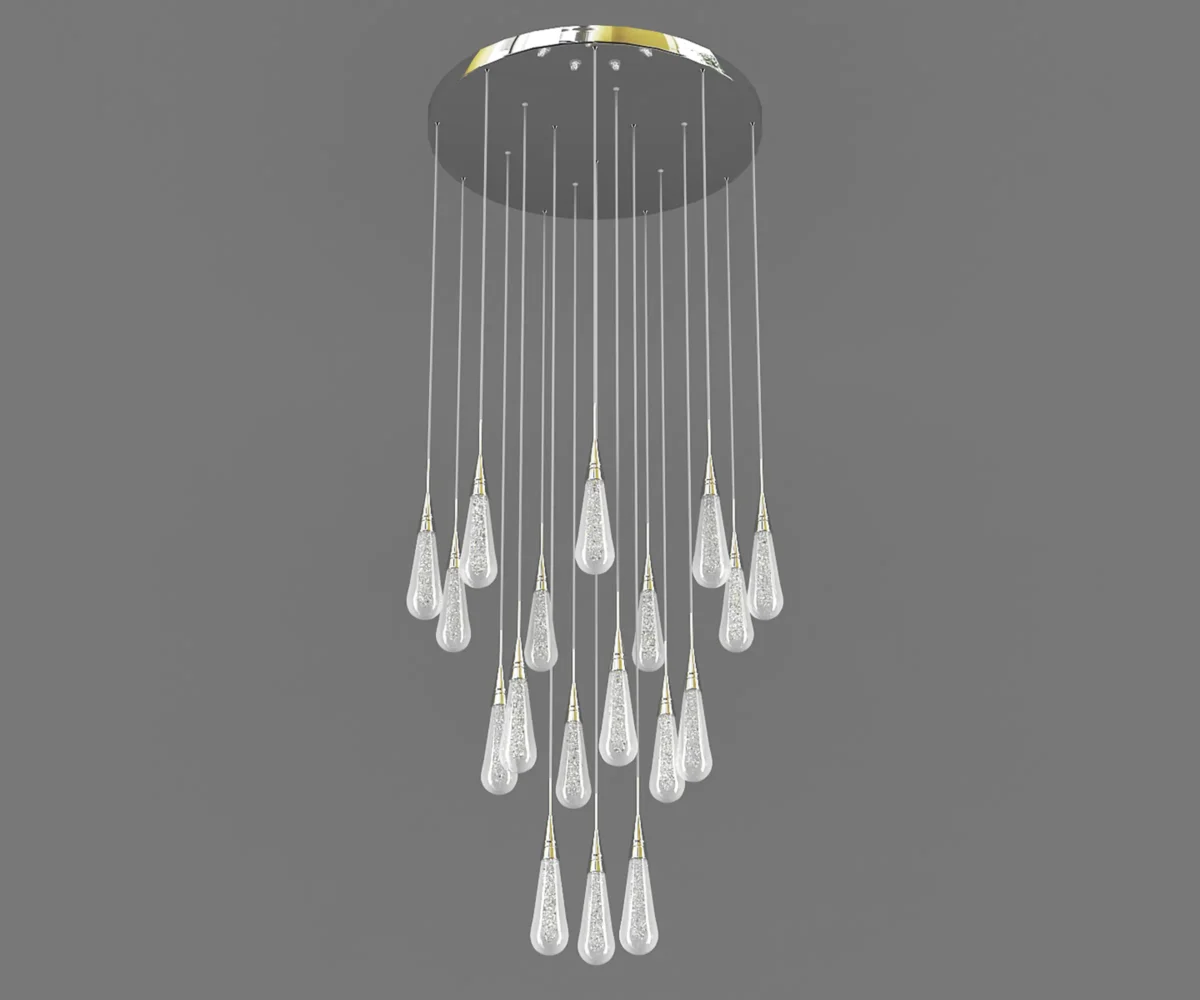 07861-18A,02 Люстра каскадная Гутта хром — изображение 1