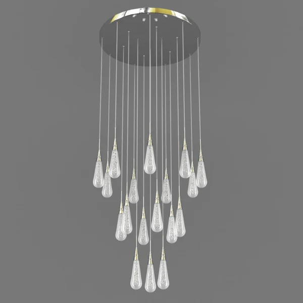 07861-18A,02 Люстра каскадная Гутта хром
