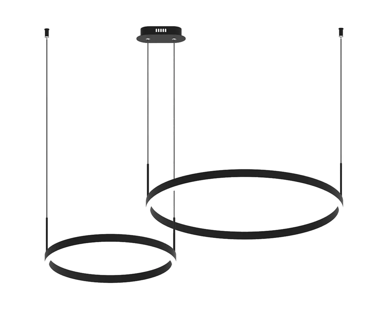 08219,19PA(4000K) Люстра димм.Тор черный d40+60 — изображение 1