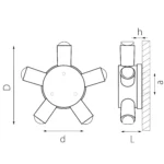 380653 Светильник DITO 5х1W LED 550LM G ЧЕРНЫЙ/ЗОЛОТО 4000K — изображение 4