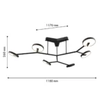 4401-6C, потолочная люстра, L1180xW1170xH260, 6xLEDx12W, 6300LM, 3000K, IP20, included — изображение 2