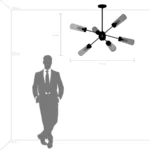 690063 Люстра CROTONE 6х40W E14 ШАМПАНЬ/ПРОЗРАЧНЫЙ — изображение 5