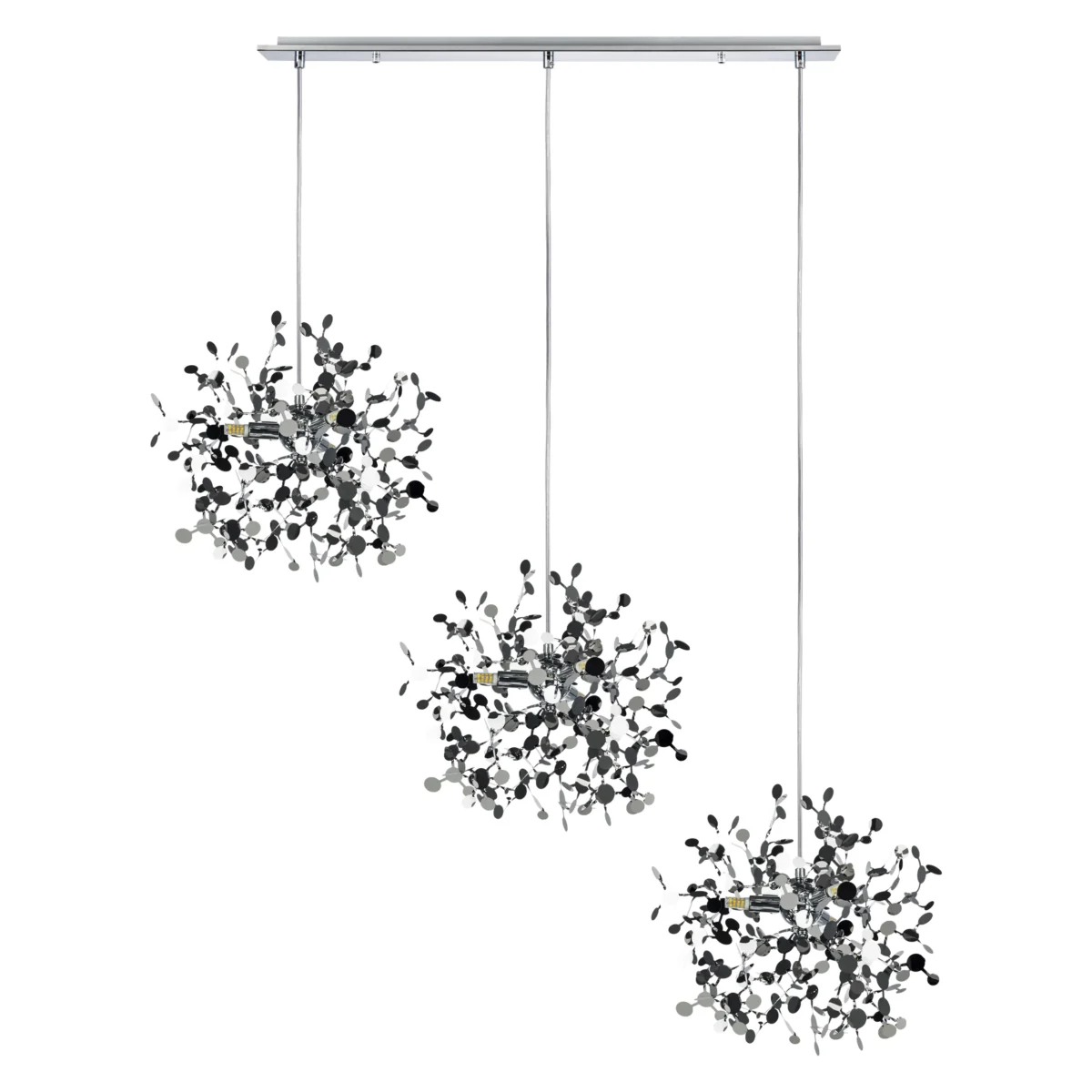 L3PL721134 Подвес тройной линейный EXTRA 3x3x5W(led) G9  (721134 - 3 + 572124 -1) ХРОМ — изображение 1