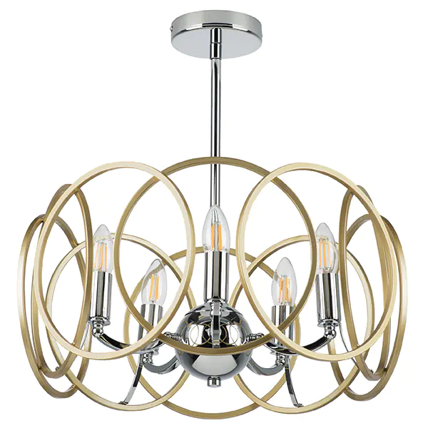 713053 Люстра REGOLO 5х40W E14 ХРОМ/ЗОЛОТО