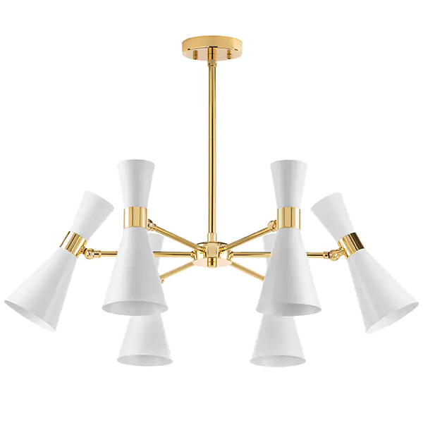 816066 Люстра DUMO 6х40W E14 БЕЛЫЙ МАТОВЫЙ/ЗОЛОТО