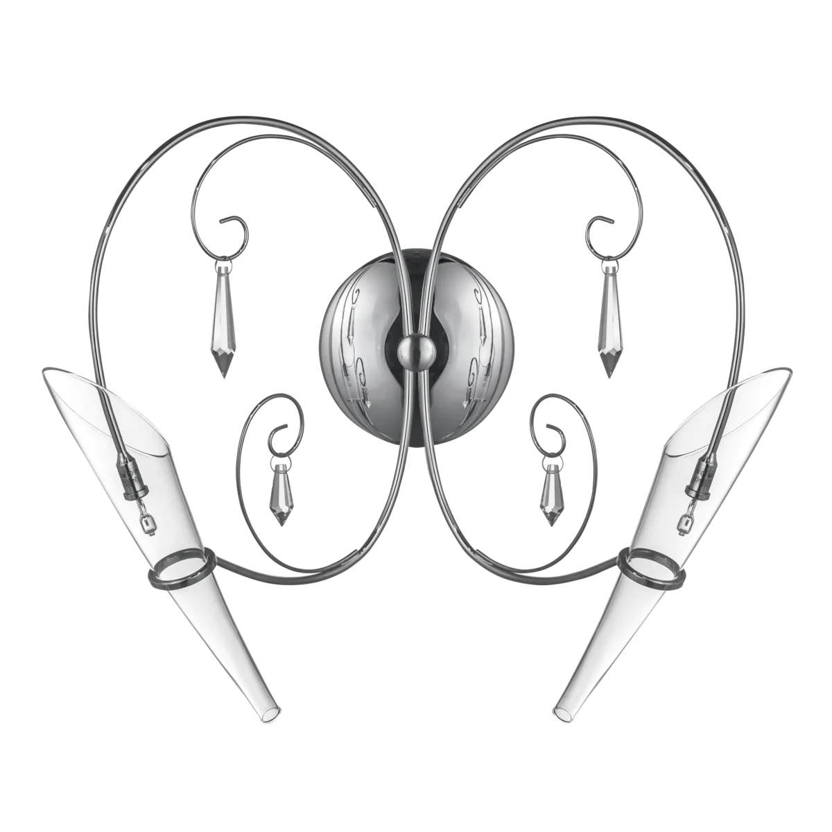 1eed989a410611e580f3c81f66f678af_99395e59fe5c11e68114c81f66f678b0 755624 Бра SCARABEO 2х35W G4 12V ХРОМ хрусталь+стекло — изображение 1