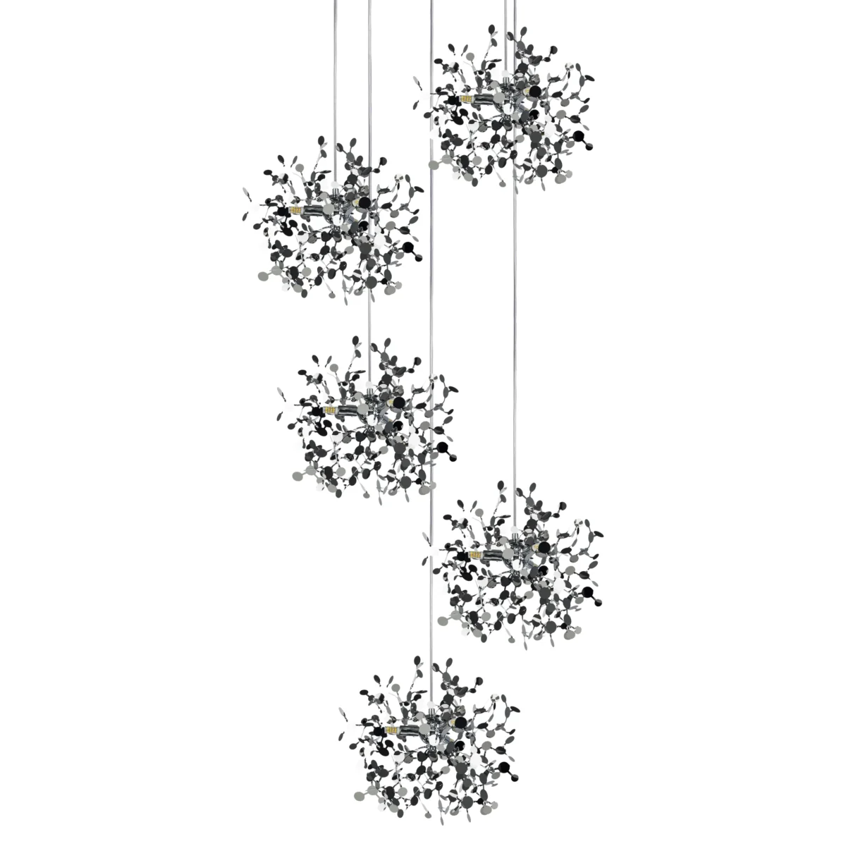 L5PR721134 Подвес пятерной круглый EXTRA 5x3x5W(led) G9  (721134 - 5 + 572154 -1) ХРОМ — изображение 4