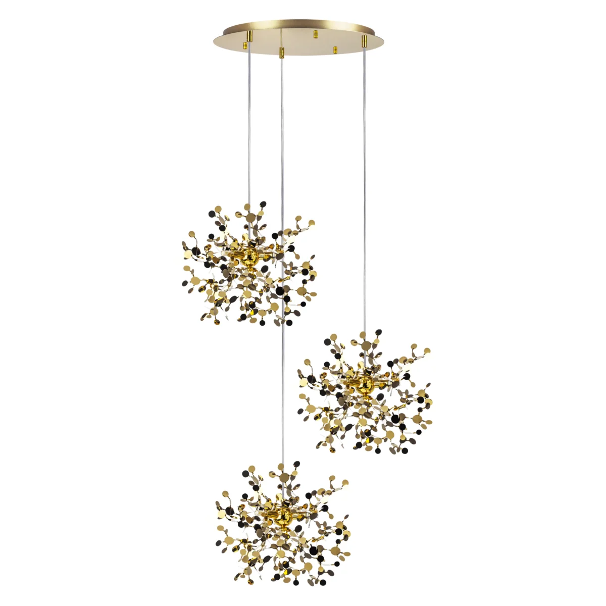 588f44c0d47f11ee8145c81f66f678b0_ef7bd4fb6aad11ef80c0c81f66f678af L3PR721132 Подвес тройной круглый EXTRA 3x3x5W(led) G9 (721132 - 3 + 572132 -1) ЗОЛОТО — изображение 1