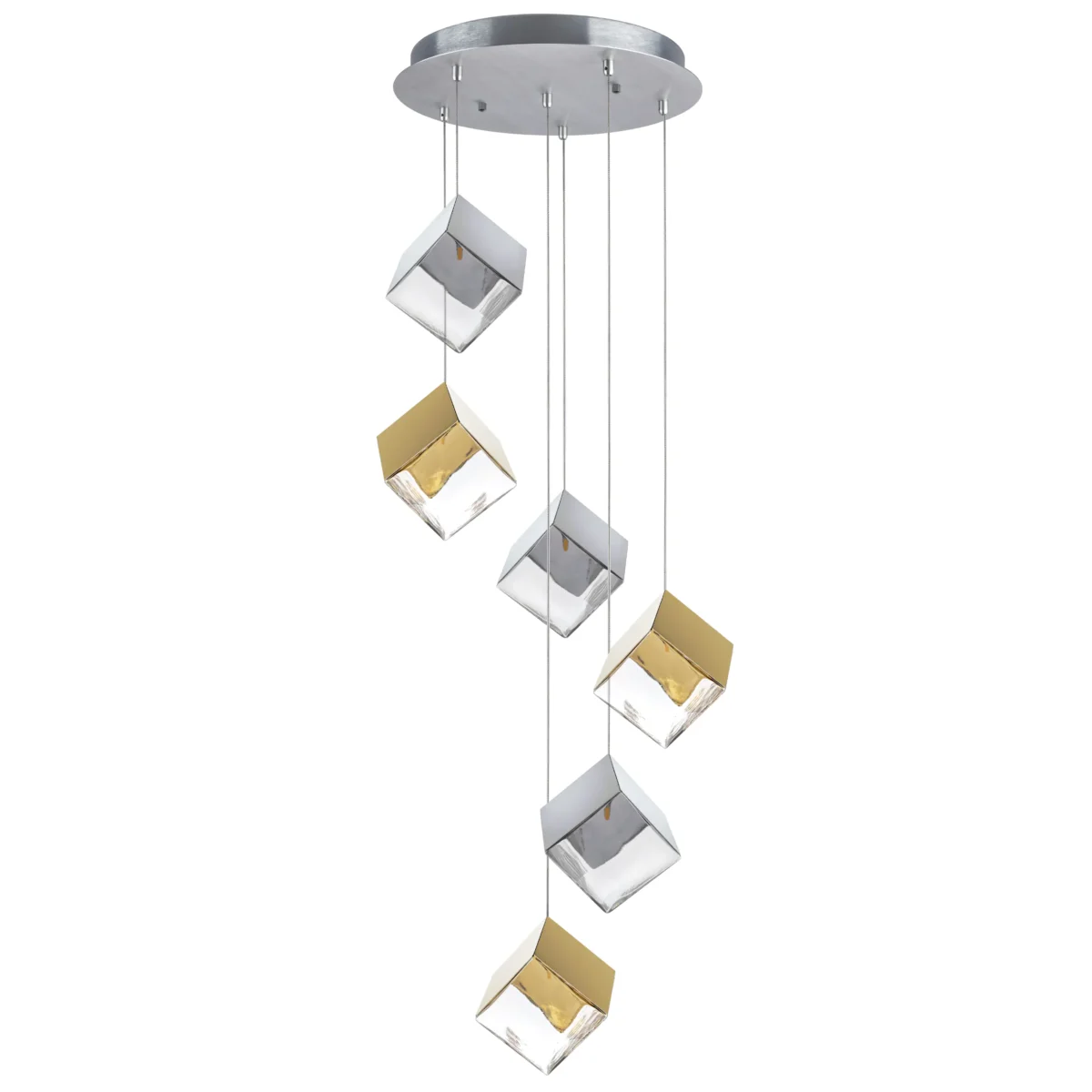 5a82a937037d11ee813fc81f66f678b0_91d4a0a889e111ee8145c81f66f678b0 805569 Люстра QUBICA 6х2W(led) G4 12V ЗОЛОТО/ХРОМ/ПРОЗРАЧНЫЙ — изображение 1