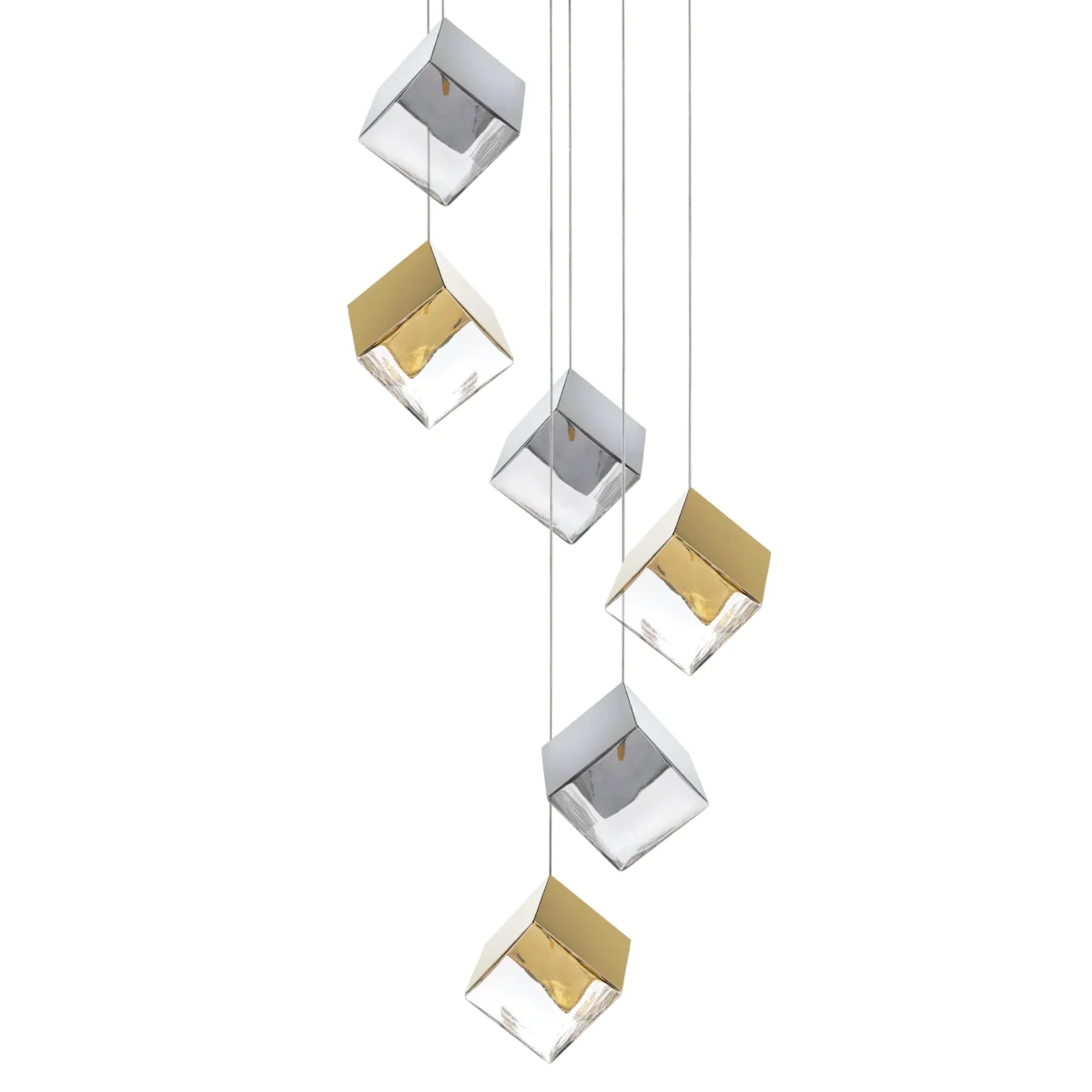 805569 Люстра QUBICA 6х2W(led) G4 12V ЗОЛОТО/ХРОМ/ПРОЗРАЧНЫЙ — изображение 4