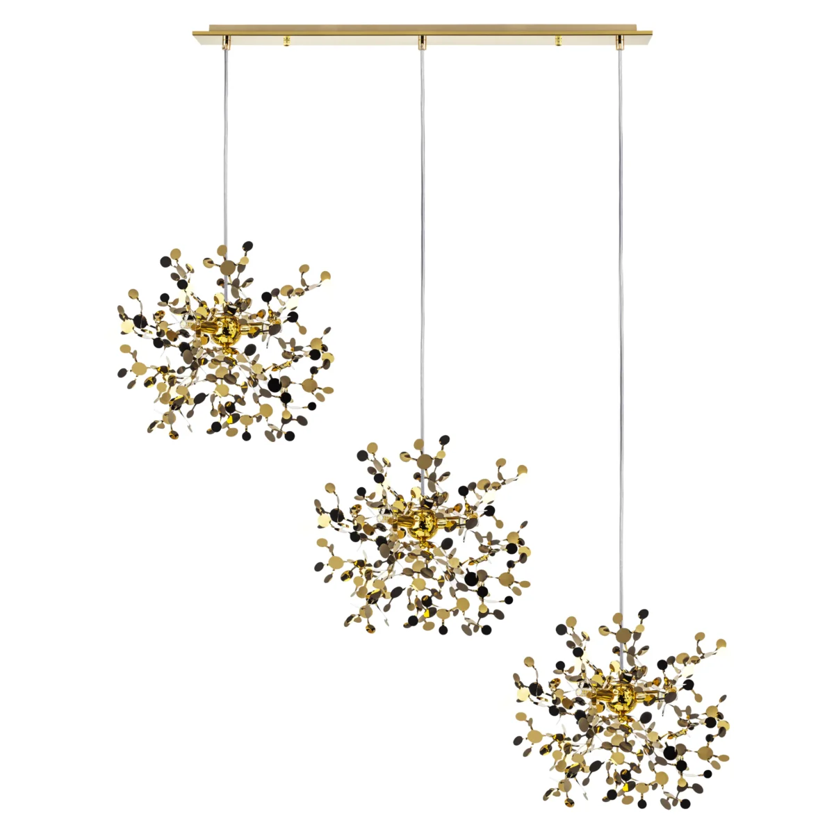 L3PL721132 Подвес тройной линейный EXTRA 3x3x5W(led) G9  (721132 - 3 + 572122 -1) ЗОЛОТО — изображение 1