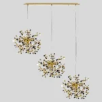 L3PL721132 Подвес тройной линейный EXTRA 3x3x5W(led) G9  (721132 - 3 + 572122 -1) ЗОЛОТО — изображение 2