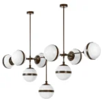 813197 Люстра GLOBO 9х40W E14 umber/white