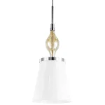 806010 Подвес ESCICA 1х40W E14 БЕЛЫЙ/КОНЬЯК/ХРОМ — изображение 4