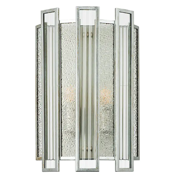 712624 Бра AGAVE 2х40W E14 СЕРЕБРО С ПАТИНОЙ/ПРОЗРАЧНЫЙ