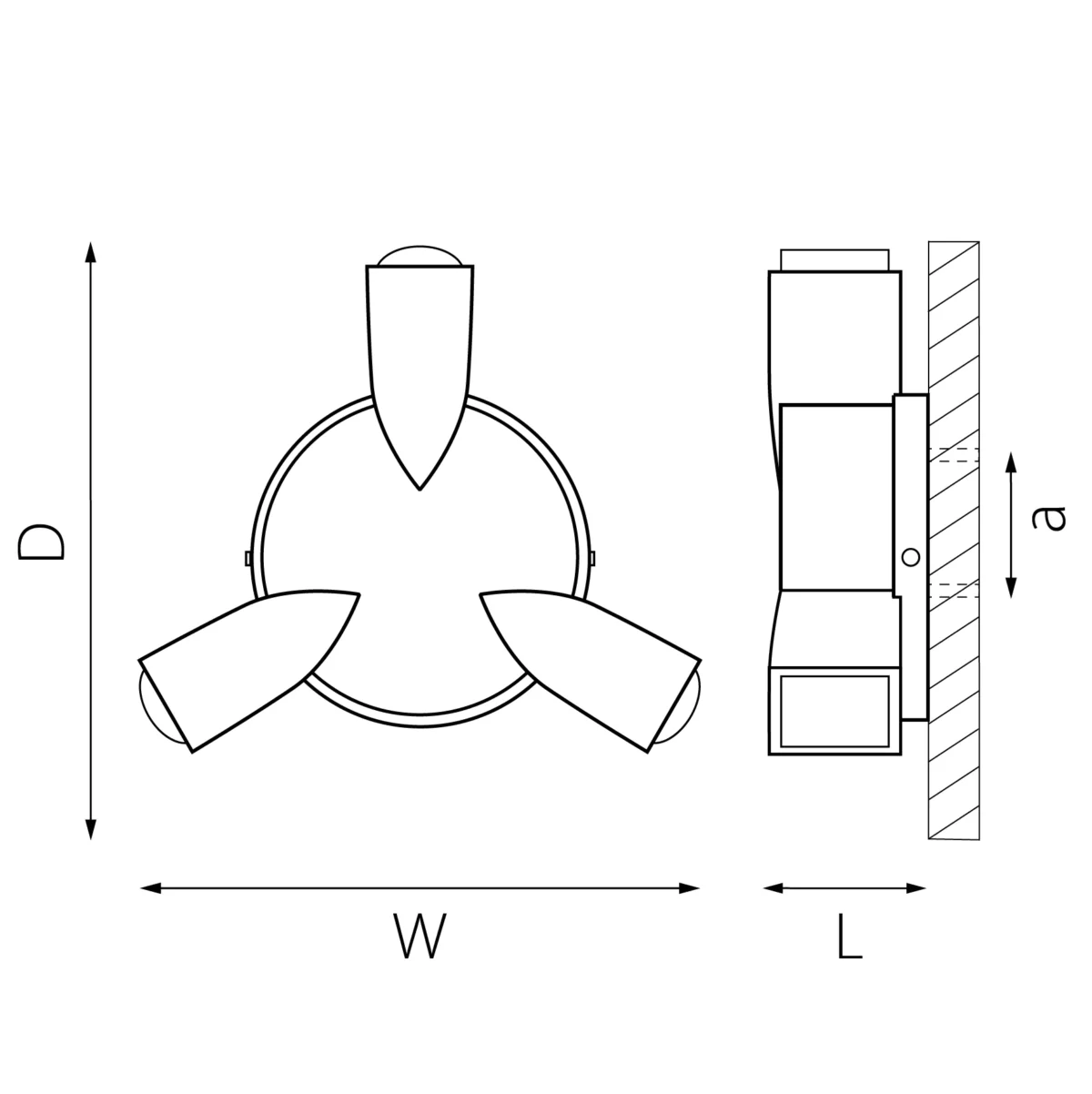 380633 Светильник DITO 3х1W LED 330LM G ЧЕРНЫЙ/ЗОЛОТО 4000K — изображение 3