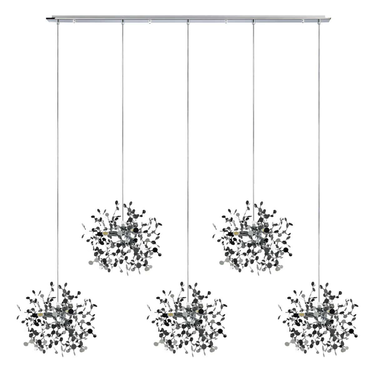 9ec8122ed48011ee8145c81f66f678b0_6ba3c2a36ab711ef80c0c81f66f678af L5PL721134 Подвес пятерной линейный EXTRA 5x3x5W(led) G9 (721134 - 5 + 572164 -1) ХРОМ — изображение 1