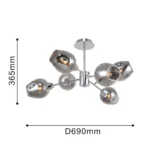 2657-6U, потолочная люстра, D690xH365, 6xE14x40W, excluded — изображение 3