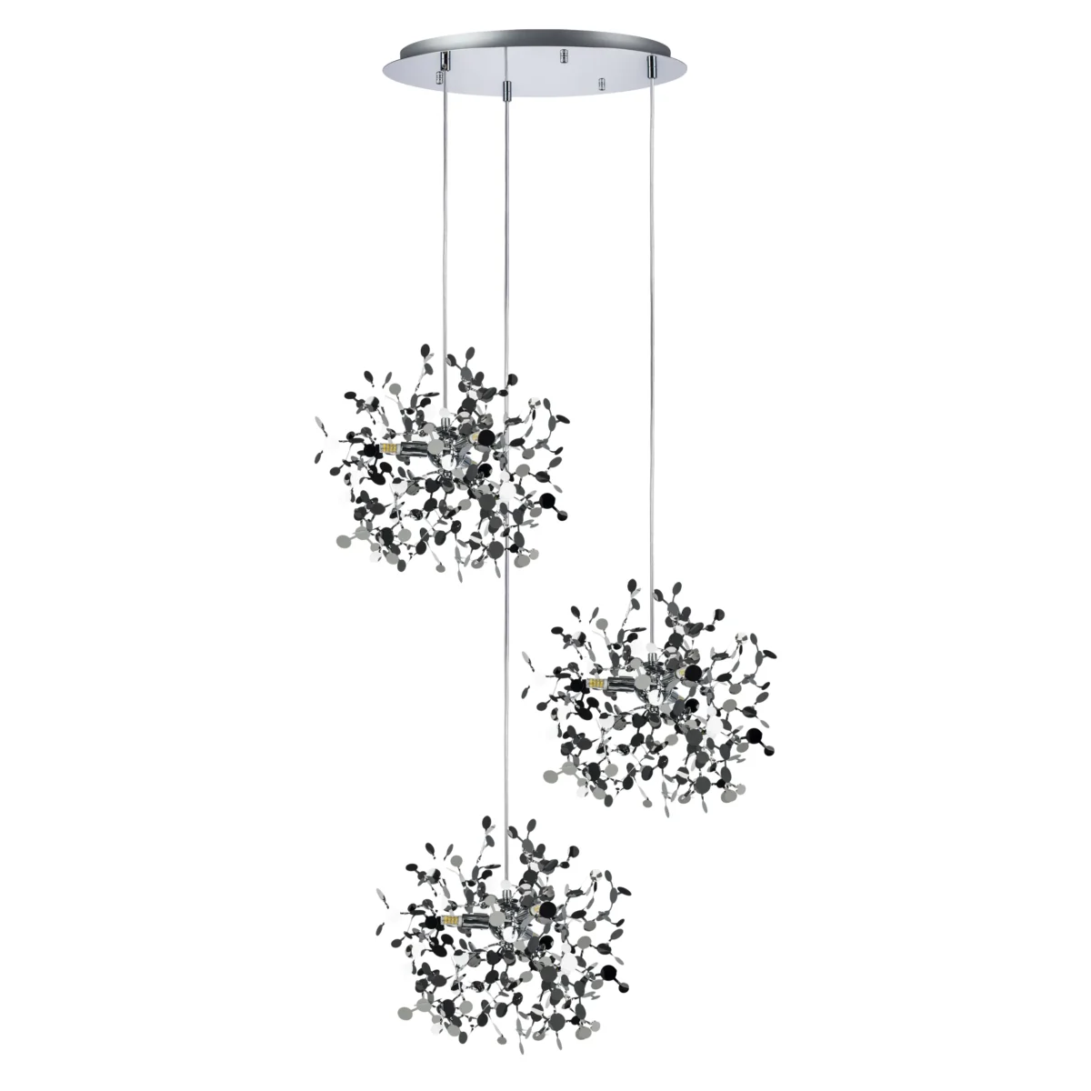 aca9f62bd47f11ee8145c81f66f678b0_d90bf45c6aae11ef80c0c81f66f678af L3PR721134 Подвес тройной круглый EXTRA 3x3x5W(led) G9 (721134 - 3 + 572134 -1) ХРОМ — изображение 1