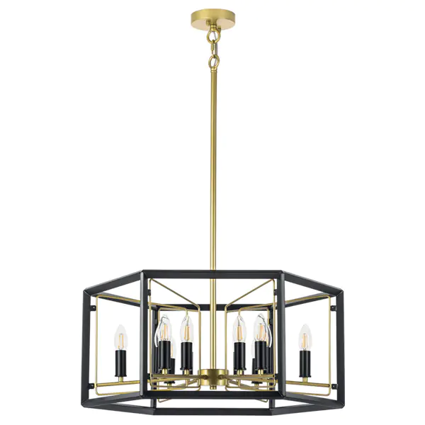 713327 Люстра REGOLO 12х40W E14 ЧЕРНЫЙ МАТОВЫЙ/ЗОЛОТО